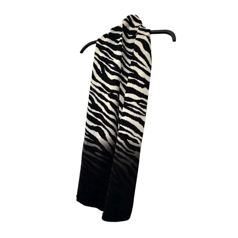 Michael Kors Womens Black White Dip Dye Tiger Striped Rectangle Dress Scarf New